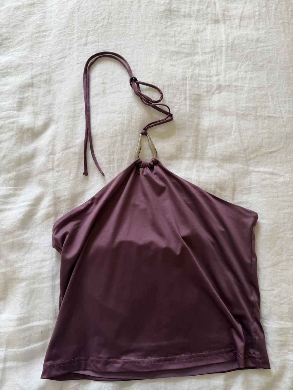 Princess Polly Plum Halter Tank with Ring Detail